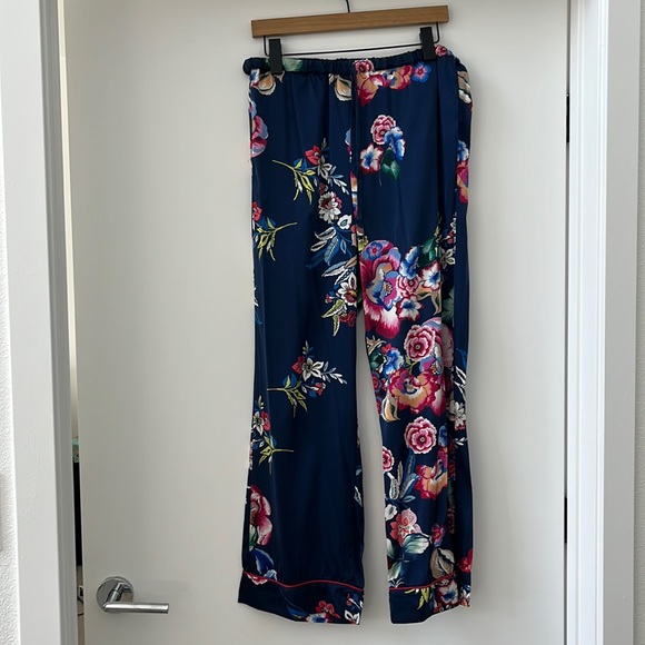 Johnny Was blue floral silk pant, size S - Picture 1 of 7